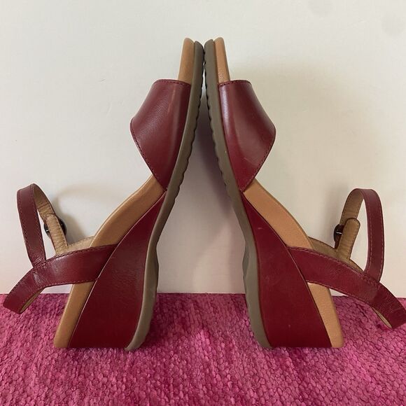 Dansko Arielle Leather Wedge Sandals Red Size EU 41/US 10.5-11 - Picture 6 of 13